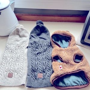 3 size medium puppy sweaters